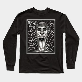 Spider Web Screaming Face Long Sleeve T-Shirt